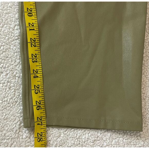 Paige Women's Maria 10 Pant Vegan Leather Belt Button Fly in Dark Brushed - Picture 12 of 16